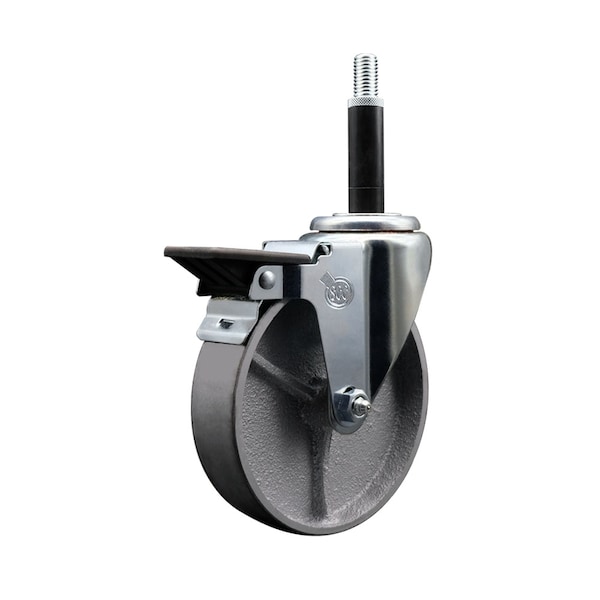 5'' Semi Steel Swivel 3/4'' Expanding Stem Caster with Brake